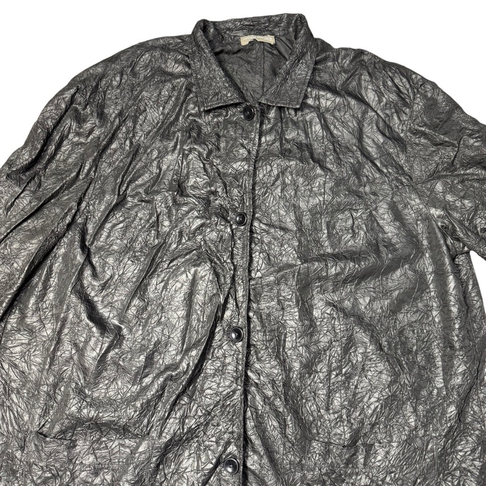 Valerie Stevens Black Crinkle Front Button Jacket Size 3X - Picture 2 of 7